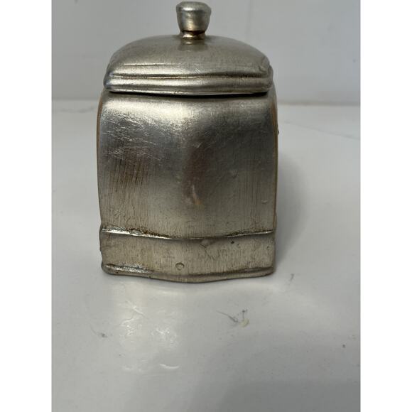 Croscill Home Fashions Covered Jar Box with Lid Painted Gold tone Leaf - Picture 3 of 5